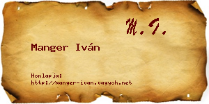 Manger Iván névjegykártya