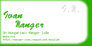 ivan manger business card